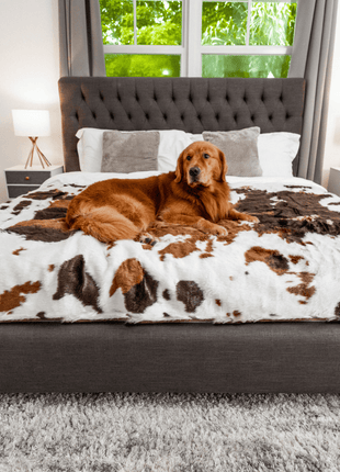 PupProtector™ Waterproof Throw Blanket - Brown Faux Cowhide
