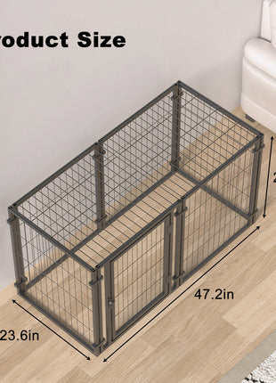 47.2' Dog Crate for Small Medium Large Dogs, Puppy Dog Playpen for Yard Indoor Outdoor Use, Pet Dog Cage Kennel (47.2'L x 23.6'W x 23.6'H)