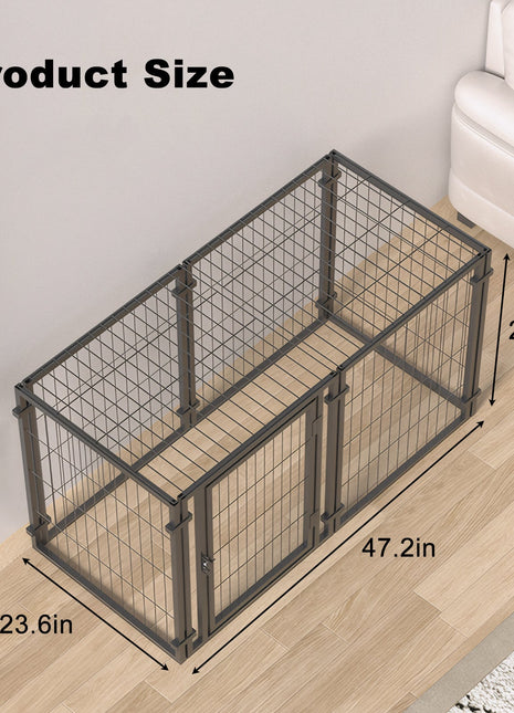 47.2' Dog Crate for Small Medium Large Dogs, Puppy Dog Playpen for Yard Indoor Outdoor Use, Pet Dog Cage Kennel (47.2'L x 23.6'W x 23.6'H)
