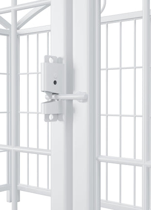 Dog Playpen Indoor 24 inch 8 Panels Metal Dog Pen Pet Dog Fence Outdoor Exercise Pen with Doors, Heavy Duty Dog Fence Puppy Pen for Large Medium Small Dogs Indoor Outdoor Foldable Pet Exercise Pen