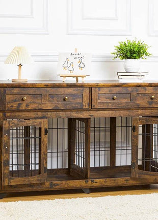 Dog Crate Furniture with Openable Partition