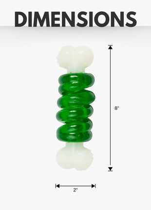 Country Living Bone-a-Treat Dog Chew Toy – Orange Bulged Balls & Green Spiral Ring