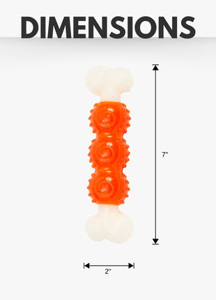 Country Living Bone-a-Treat Dog Chew Toy – Orange Bulged Balls & Green Spiral Ring