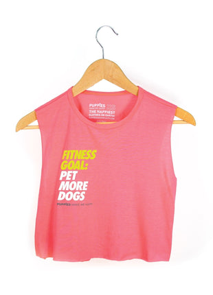 Fitness Goals: Pet More Dogs Crop Top | Gift for Dog Moms | Made in USA | 5 Colors