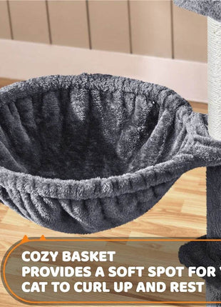 Renwick 69in Large Cat Tree Tower with Condos &amp; Scratching Board - Dark Gray