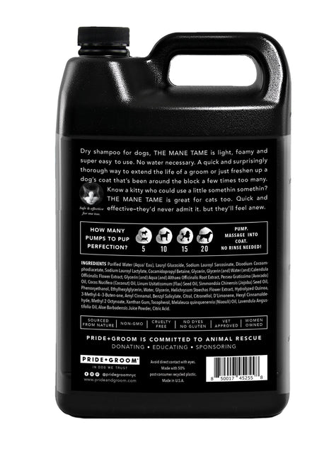 THE MANE TAME Waterless Foaming Dog & Cat Shampoo | No-Rinse, Quick Freshen-Up