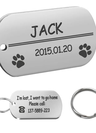 Engraved Personalized Stainless Steel Dog Tag - Pup List