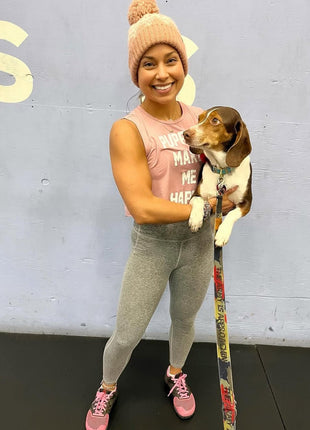 Puppies Make Me Happy | Crop Tank Gift For Dog Lovers Made in USA