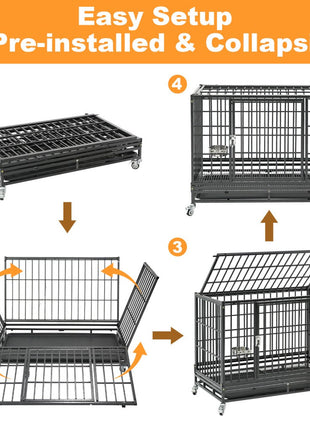 37" Stackable Heavy Duty Dog Crate 371D07