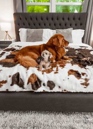 PupProtector™ Waterproof Throw Blanket - Brown Faux Cowhide