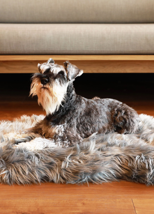 PupRug by Paw.com® Faux Fur Orthopedic Dog Bed - Curve Charcoal Grey