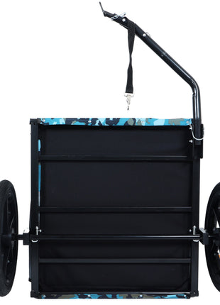 Outdoor Heavy Duty Collapsible Pet Bike Trailer with 16-Inch All-Terrain Wheels & Universal Hitch – Foldable Dog/Cargo Carrier Cart for Bicycles, blue+black - Pup List