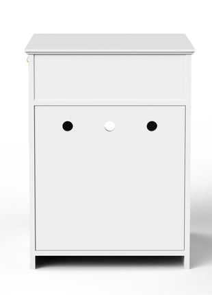 Wooden Pet House Cat Litter Box Enclosure with Drawer, Side Table, Indoor Pet Crate, Cat Home Nightstand (White)