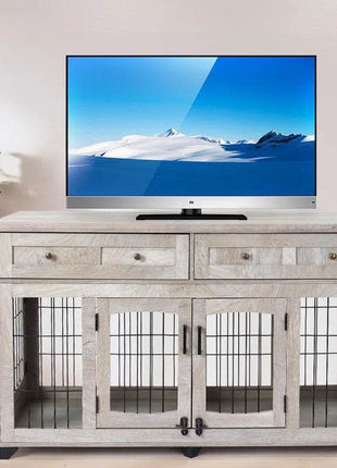 Dog Crate Furniture with Openable Partition