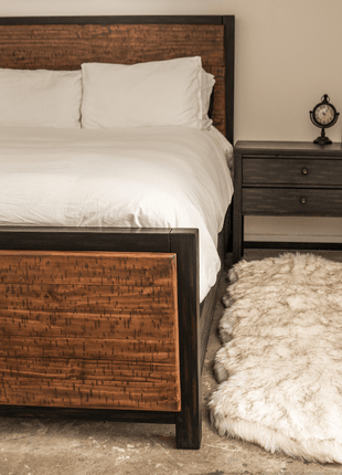 PupRug® Runner Faux Fur Memory Foam Dog Bed - Curve White with Brown Accents