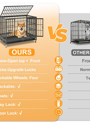 37" Stackable Heavy Duty Dog Crate 371D07
