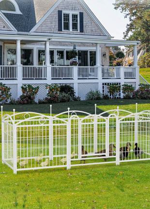 Dog Playpen Indoor 24 inch 8 Panels Metal Dog Pen Pet Dog Fence Outdoor Exercise Pen with Doors, Heavy Duty Dog Fence Puppy Pen for Large Medium Small Dogs Indoor Outdoor Foldable Pet Exercise Pen