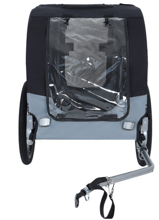 Large Folding Bike Trailer for Dogs – 66LB Capacity All-Terrain Pet Carrier, Durable Steel Frame for Cycling, Jogging, Camping & Outdoor Adventures, Black- Gray
