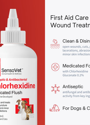 Chlorhexidine Medicated Flush for Dogs & Cats - 4oz