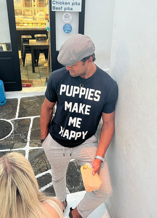 Puppies Make Me Happy Uni-Sex Shirt  | Present for Dog Lovers
