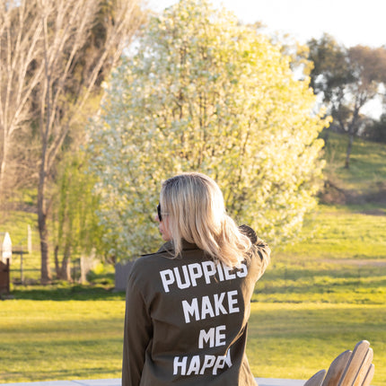Puppies Club Military Button Up | Present For Dog Lover