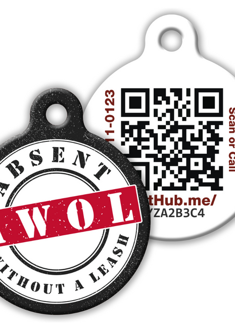 PetHub QR Pet ID Tag – Absent Without a Leash (AWOL)