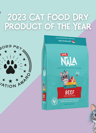Beef Grain Free Recipe Air-Dried Adult Cat Food 1lb bag