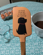 All Food to the Lab For Testing Dog Lover Spatula | Wooden Handle Double-Sided Silicone Spatula