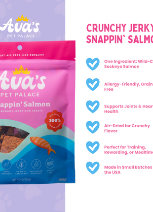 Crunchy Jerky Dog Treats - Snappin' Salmon