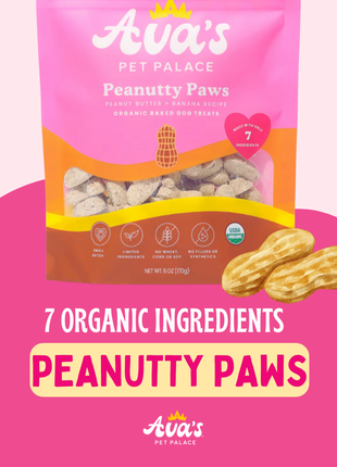 Organic Baked Dog Treats - Peanutty Paws