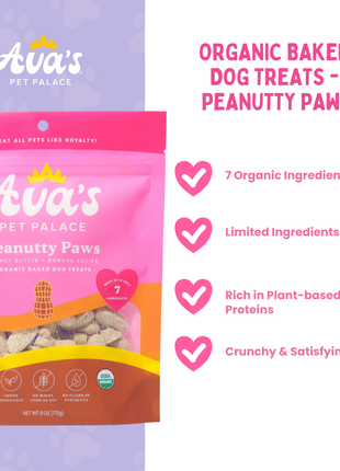 Organic Baked Dog Treats - Peanutty Paws