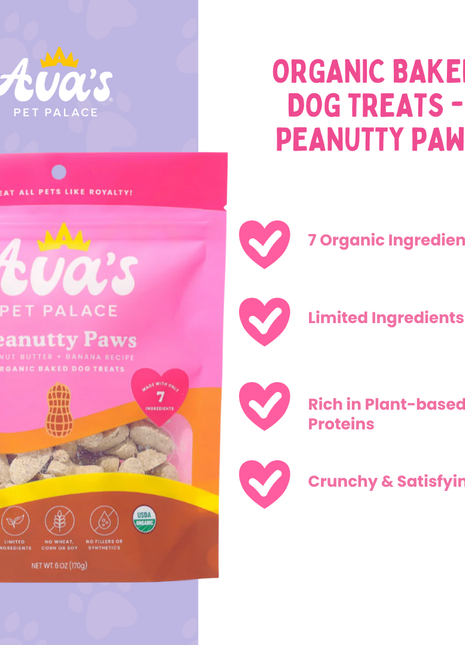 Organic Baked Dog Treats - Peanutty Paws