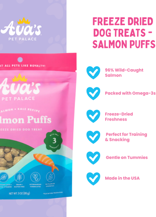 Freeze Dried Dog Treats - Salmon Puffs