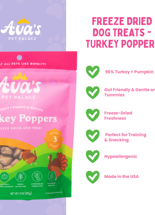 Freeze Dried Dog Treats - Turkey Poppers