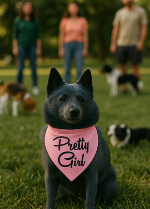 Parisian Pet 'Pretty Girl' Bandana - Fashionable, Comfortable Pink Pet Bandana for Dogs & Cats, Trendy Pet Fashion Accessory