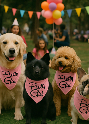 Parisian Pet 'Pretty Girl' Bandana - Fashionable, Comfortable Pink Pet Bandana for Dogs & Cats, Trendy Pet Fashion Accessory