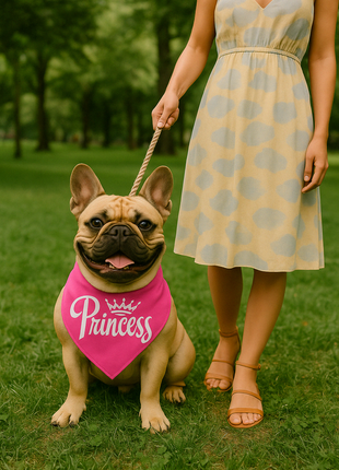 Parisian Pet 'Princess' Bandana for Dogs & Cats - Stylish, Trendy, Comfortable Pink Dog Bandana for Special Occasions