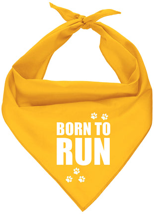 Parisian Pet 'Born to Run' Bandana - Fashionable, Soft, Comfortable Yellow Bandana for Dogs & Cats