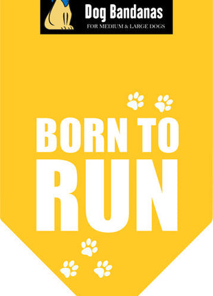 Parisian Pet 'Born to Run' Bandana - Fashionable, Soft, Comfortable Yellow Bandana for Dogs & Cats