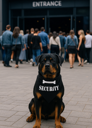 Parisian Pet 'Security®' Bandana - Comfortable, Fashionable Black Pet Bandana for Dogs & Cats, Trendy and Durable Pet Accessory