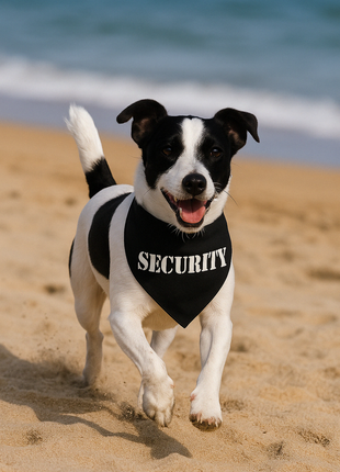 Parisian Pet 'Security®' Bandana - Comfortable, Fashionable Black Pet Bandana for Dogs & Cats, Trendy and Durable Pet Accessory