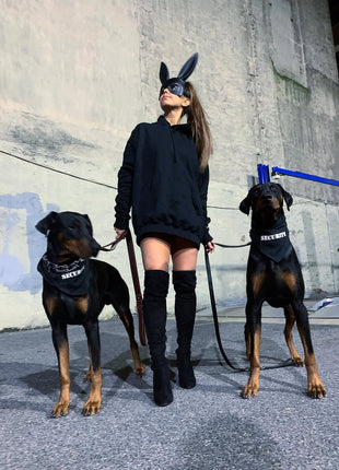 Parisian Pet 'Security®' Bandana - Comfortable, Fashionable Black Pet Bandana for Dogs & Cats, Trendy and Durable Pet Accessory