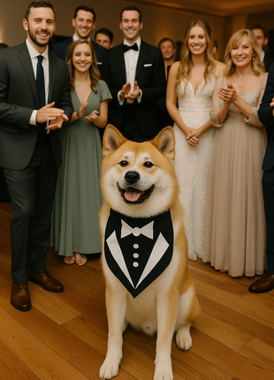 Parisian Pet 'Tuxedo Bandana' - Comfortable, Trendy Formal Black Bandana for Dogs & Cats, Perfect for Special Events