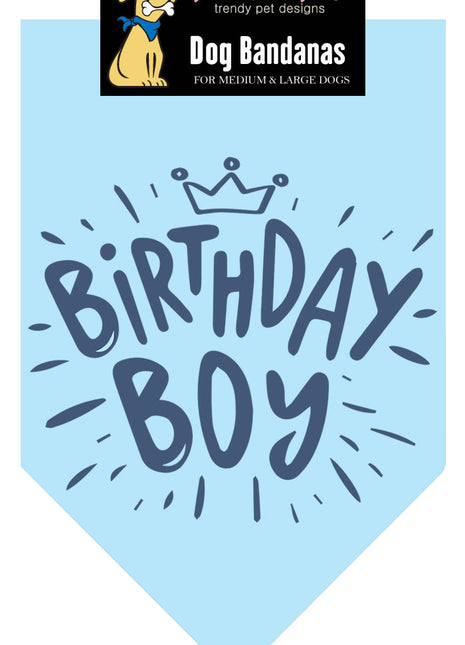 Parisian Pet 'Birthday Boy' Dog Bandana – Happy Birthday Pet Outfit, Fun Party Scarf for Dogs & Cats, Stylish & Comfy Celebration Clothing, Blue