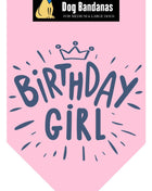 Parisian Pet 'Birthday Girl' Dog Bandana – Happy Birthday Pet Outfit, Party Scarf for Dogs & Cats, Perfect Gift & Accessories, Pink