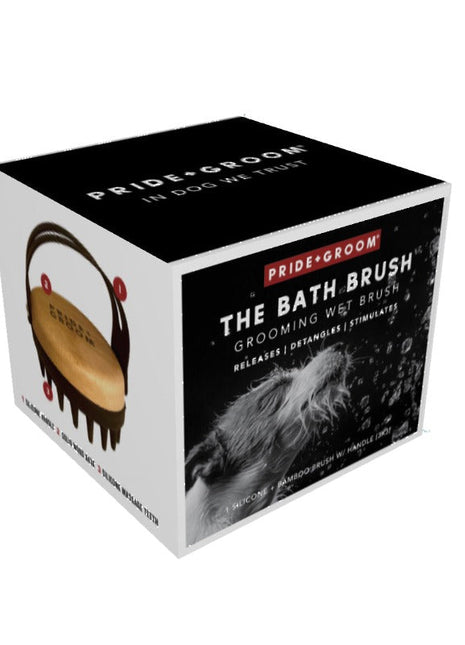 THE BATH BRUSH Dual-Use Silicone Grooming Brush — De-Shedding, Massaging & Waterproof Tool for Dogs