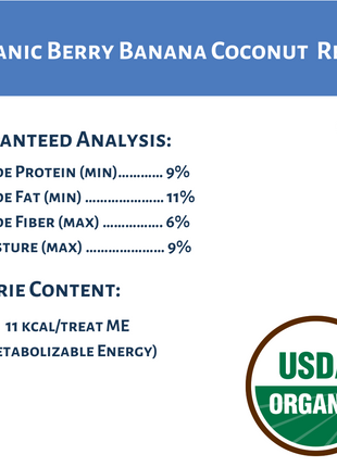 Dog Mamma's Organic Berry Banana Coconut Recipe - USDA Organic Certified Dog Treats