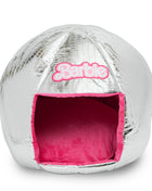 Barbie Dog Bed, Barbie Disco Ball Quilt with Pink Plush Interior, Dome