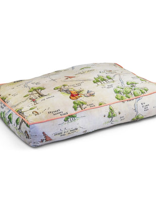 Rectangle Pet Bed - Winnie the Pooh Hundred Acre Wood Map Beige