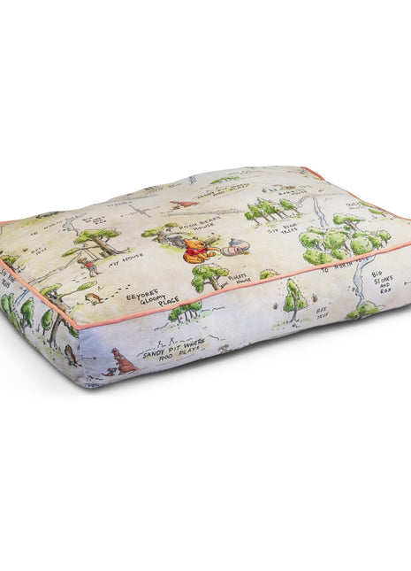 Rectangle Pet Bed - Winnie the Pooh Hundred Acre Wood Map Beige